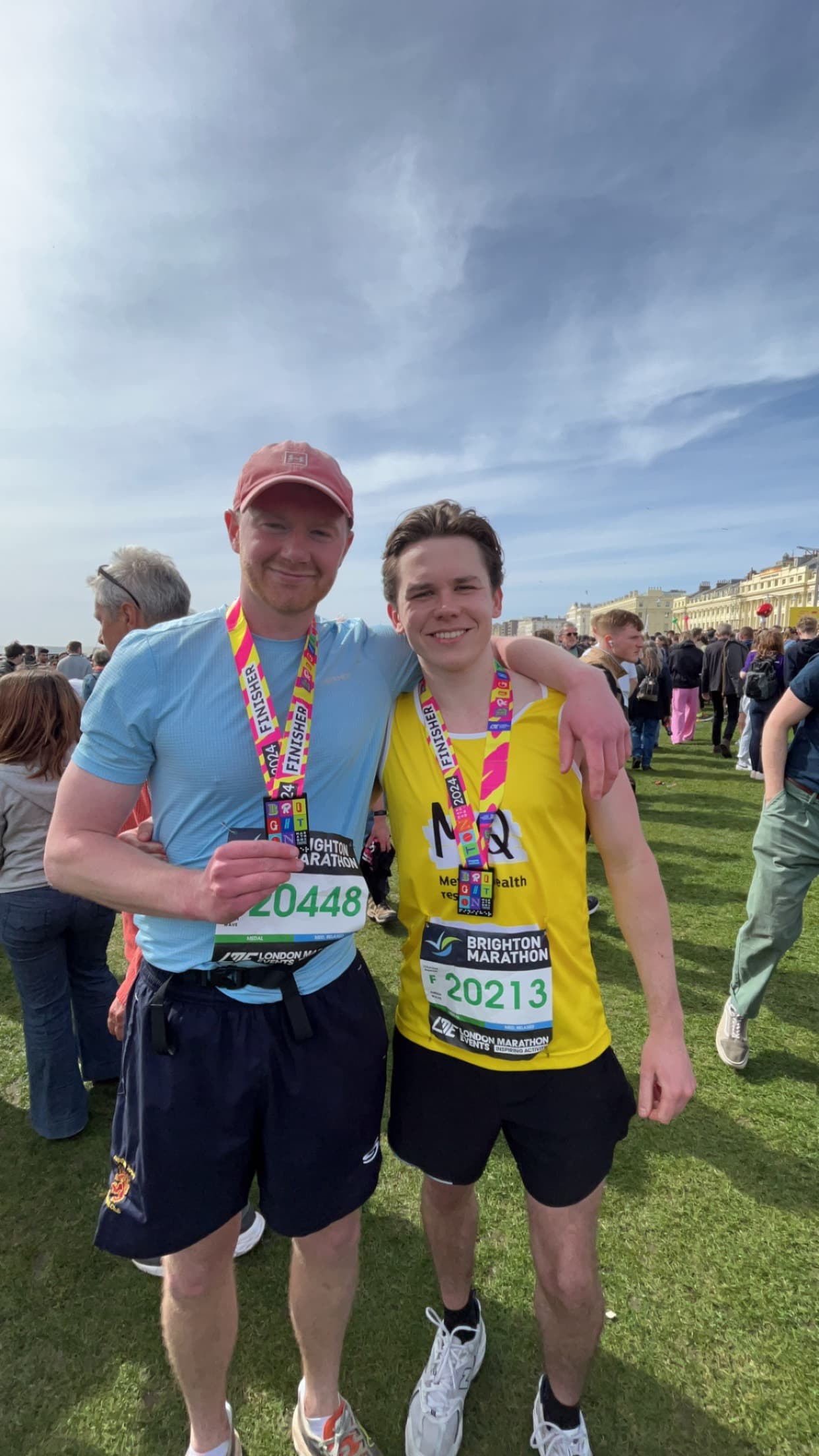 At the Brighton Marathon finish.